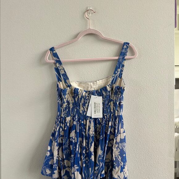 Twinkle Hanspal Melody Dress Blue Georgette Printed Meadow Square Neck - Picture 7 of 8